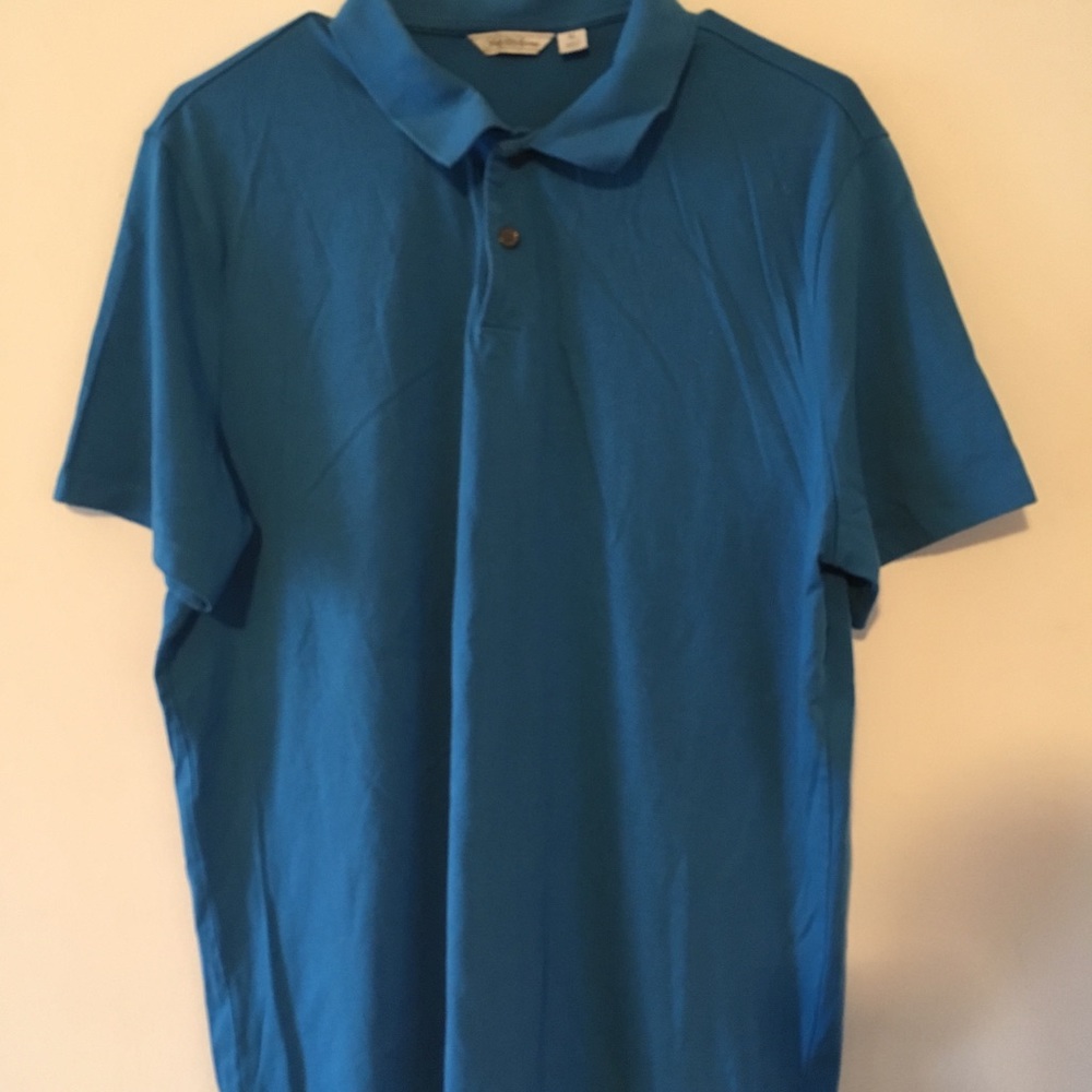 Saks Fifth Avenue Blue Men’s XL Polo Shirt, Short Sleeved Collared Tee